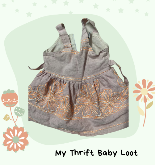 Preloved partywear dress for baby girl (0-3 months)
